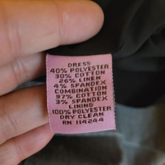 Eliza J Womens Sheath Dress Size 6 Gray Black Zipper Detailed Linen Cotton Blend - Picture 7 of 10